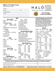 Radiology Mri Order Example.pdf For Providers - HALO MRI Center & Breast Center